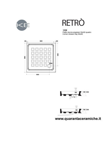 Althea piatto doccia Ito 80x80  in ceramica H5,5 cm