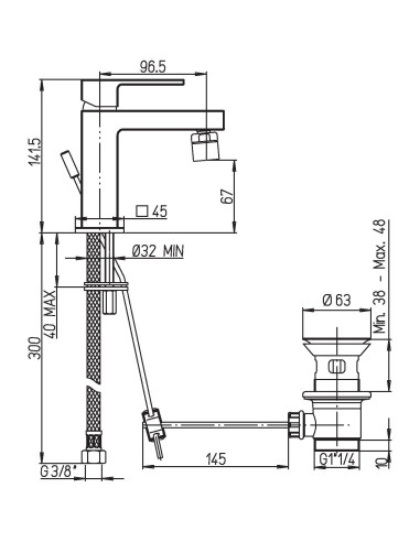 Paini Dax RS Single lever bidet tap | Quaranta Ceramiche
