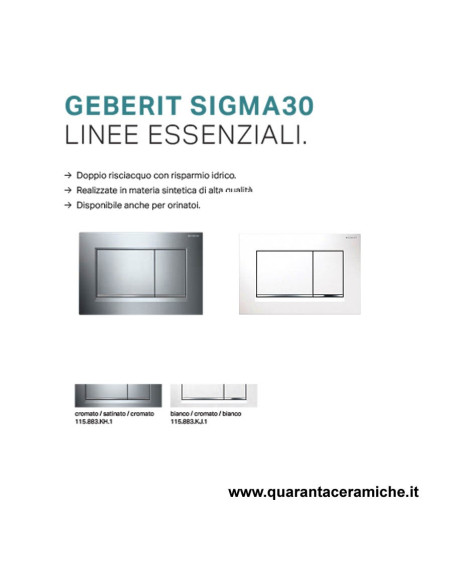 Placca di comando Geberit Sigma 01 Bianco