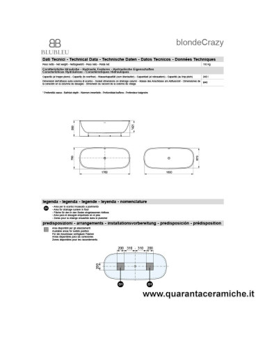 Kerasan Retrò vasca bianca 170x77 con piedi, colonna e sifone di scarico