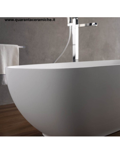 Kerasan Retrò vasca bianca 170x77 con piedi, colonna e sifone di scarico