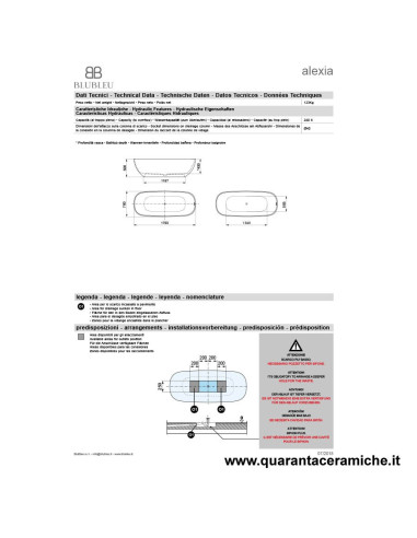 Kerasan Retrò vasca bianca 170x77 con piedi, colonna e sifone di scarico