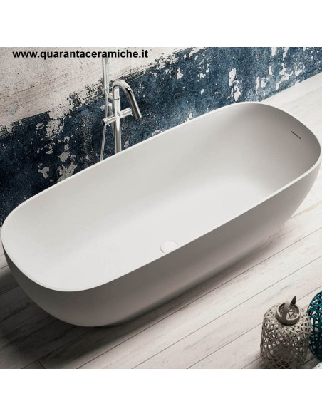 Kerasan Retrò vasca bianca 170x77 con piedi, colonna e sifone di scarico