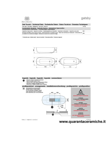 Kerasan Retrò vasca bianca 170x77 con piedi, colonna e sifone di scarico