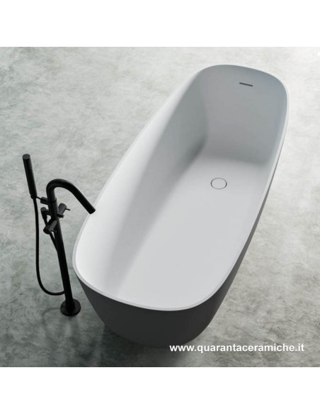 Kerasan Retrò vasca bianca 170x77 con piedi, colonna e sifone di scarico