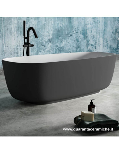 Kerasan Retrò vasca bianca 170x77 con piedi, colonna e sifone di scarico