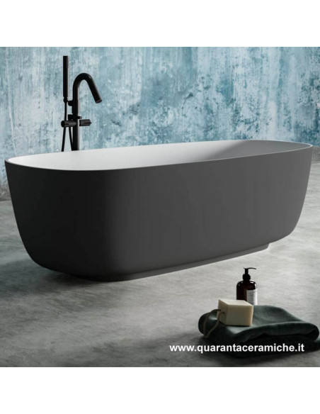 Kerasan Retrò vasca bianca 170x77 con piedi, colonna e sifone di scarico