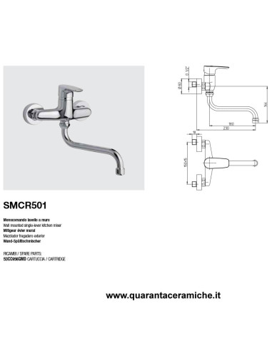 Paini Pilot miscelatore monocomando lavello bocca alta