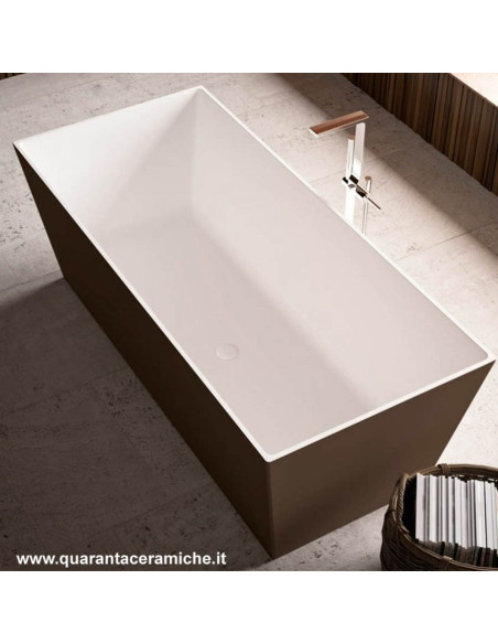 Kerasan Retrò vasca bianca 170x77 con piedi, colonna e sifone di scarico