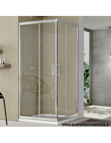 Nolan box doccia quadrato 70x70 cristallo trasparente 6 mm altezza 185 cm