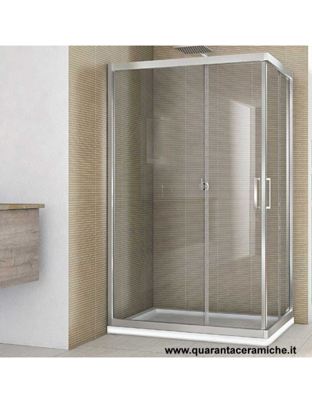 Nolan box doccia rettangolare 80x100 cristallo trasparente 6 mm altezza 185 cm