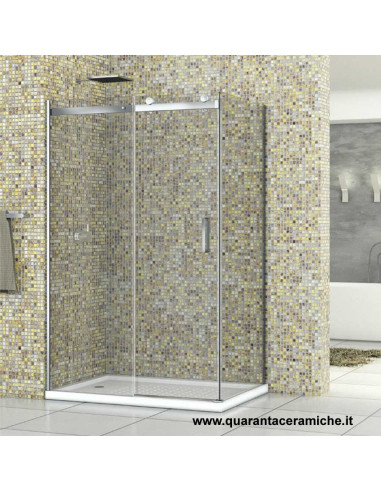 Nolan box doccia quadrato 90x90 cristallo trasparente 6 mm altezza 185 cm