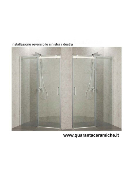 Box doccia Nolan nicchia scorrevole 100 cm cristallo trasparente 6mm altezza 185 cm