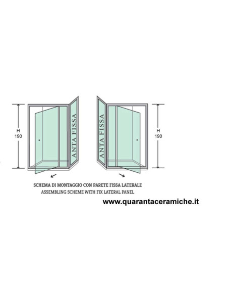 Nolan porta battente 70cm trasparente cristallo 6mm altezza 185 cm
