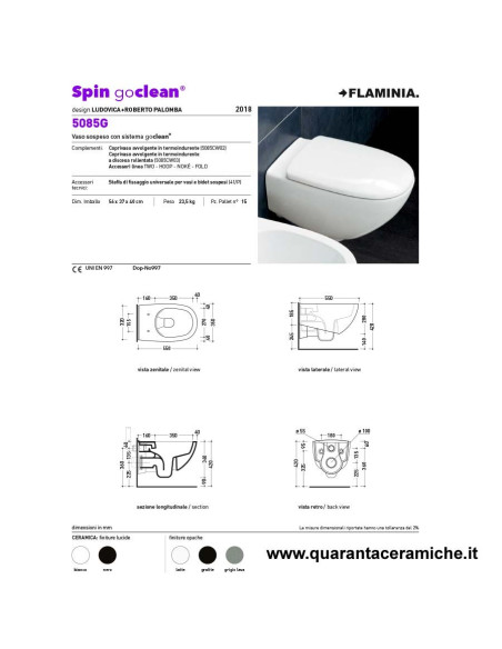 Ceramica Flaminia App kit sospeso vaso Goclean, bidet e coprivaso rallentato avvolgente