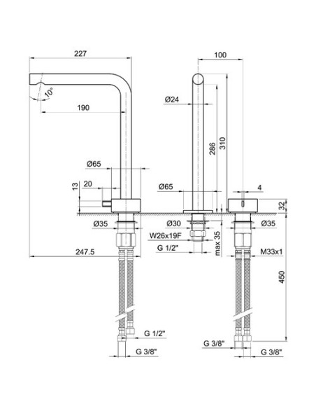Fantini AF/21 Miscelatore lavabo monoforo cromo con cartuccia progressiva