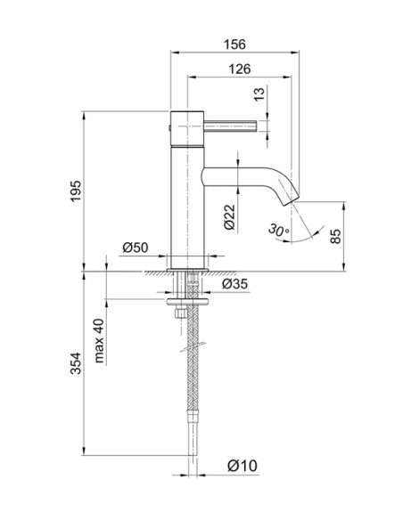 Fantini AF/21 Miscelatore lavabo monoforo cromo con cartuccia progressiva
