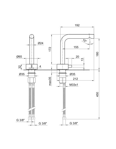 Fantini AF/21 Miscelatore lavabo monoforo cromo con cartuccia progressiva