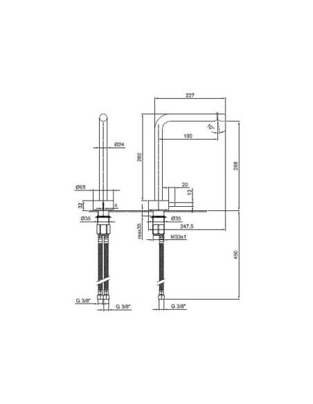 Fantini AF/21 Miscelatore lavabo monoforo cromo con cartuccia progressiva