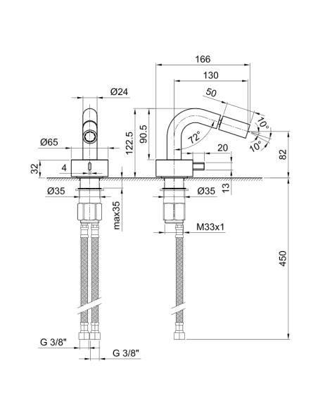 Fantini AF/21 Miscelatore lavabo monoforo cromo con cartuccia progressiva