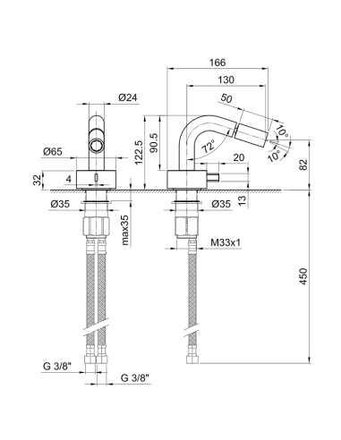 Fantini AF/21 Miscelatore lavabo monoforo cromo con cartuccia progressiva