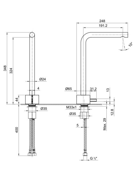Fantini AF/21 Miscelatore lavabo monoforo cromo con cartuccia progressiva