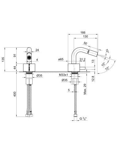 Fantini AF/21 Miscelatore lavabo monoforo cromo con cartuccia progressiva