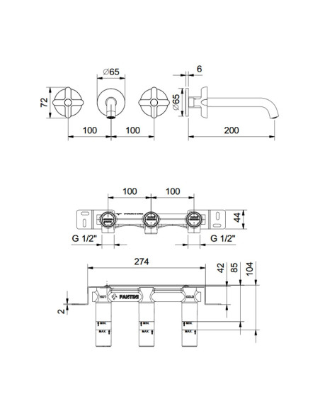 Fantini AF/21 Miscelatore lavabo monoforo cromo con cartuccia progressiva