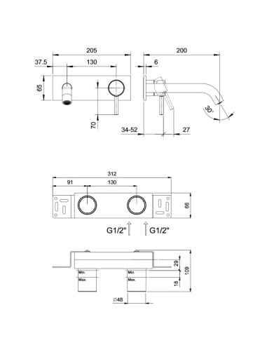 Fantini AF/21 Miscelatore lavabo monoforo cromo con cartuccia progressiva