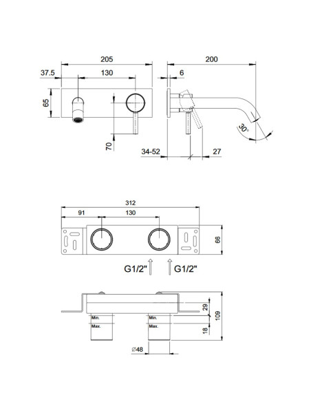 Fantini AF/21 Miscelatore lavabo monoforo cromo con cartuccia progressiva