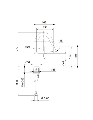 Fantini AF/21 Miscelatore lavabo monoforo cromo con cartuccia progressiva