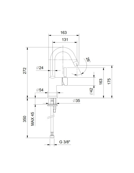 Fantini AF/21 Miscelatore lavabo monoforo cromo con cartuccia progressiva