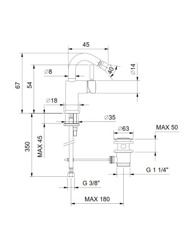 Fantini AF/21 Miscelatore lavabo monoforo cromo con cartuccia progressiva