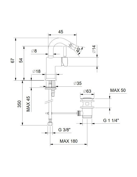 Fantini AF/21 Miscelatore lavabo monoforo cromo con cartuccia progressiva