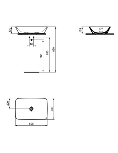 Flaminia Boll lavabo da appoggio cm 56