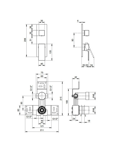 Fantini AF/21 Miscelatore lavabo monoforo cromo con cartuccia progressiva