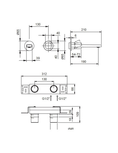 Fantini AF/21 Miscelatore lavabo monoforo cromo con cartuccia progressiva