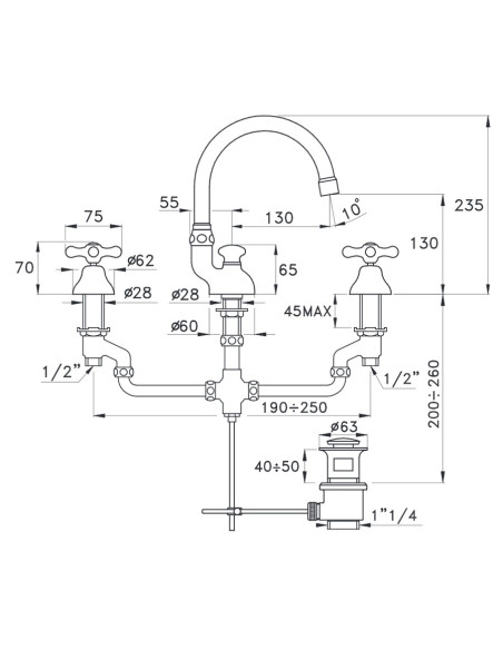 Bugnatese Arcadia batteria lavabo