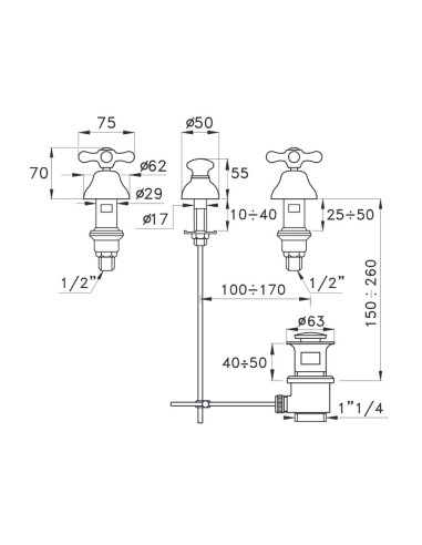 Bugnatese Arcadia batteria lavabo