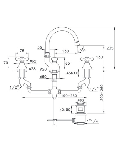 Bugnatese Arcadia batteria lavabo