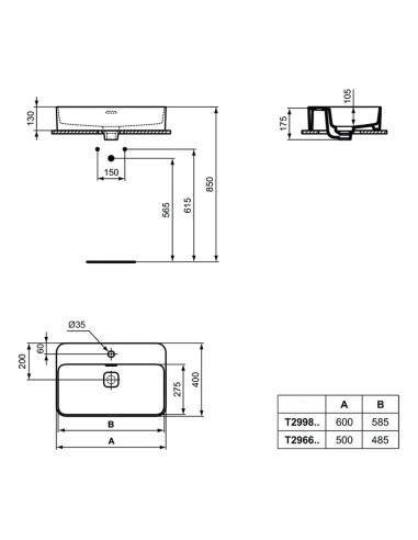 Flaminia Boll lavabo da appoggio cm 56