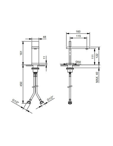 Fantini AF/21 Miscelatore lavabo monoforo cromo con cartuccia progressiva
