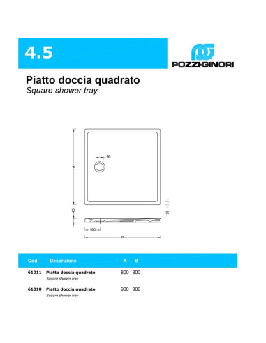 Pozzi Ginori piatto doccia 80x120