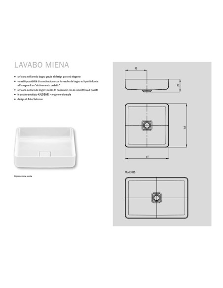 Flaminia Miniwash lavabo sospeso o da appoggio cm 60