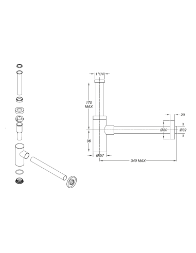 Fantini AF/21 Miscelatore lavabo monoforo cromo con cartuccia progressiva