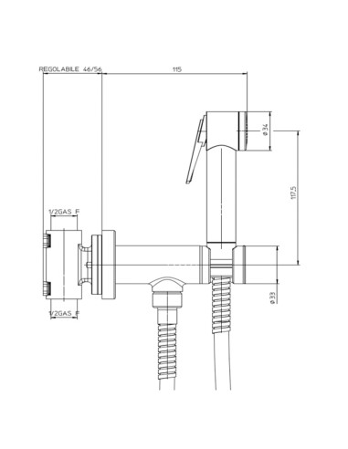 Idroscopino Paloma con rubinetto d'arresto Bossini