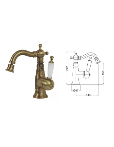 Bugnatese Oxford miscelatore monocomando lavabo e bidet