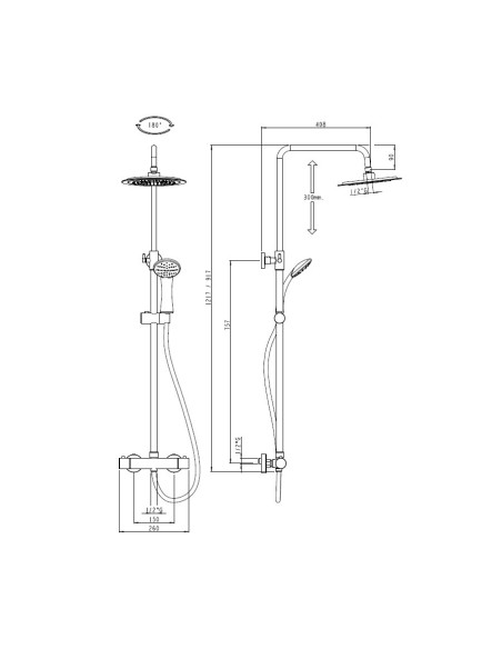 Paini colonna doccia termostatica tonda