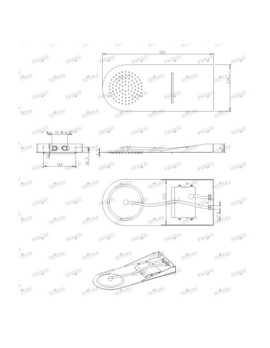 Sphera soffione Rain in acciaio inox a soffitto 40x40 cm