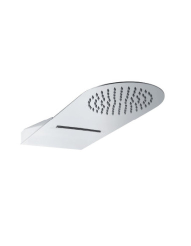 Sphera soffione Rain in acciaio inox a soffitto 40x40 cm